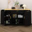 Îlot de cuisine avec tiroir, buffet avec support coulissant à 3 niveaux, armoire de rangement avec tablettes réglables et tablette de porte-448978503