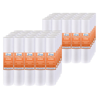 iSpring FP11X50-N, NSF Certified, 1 Micron 10"x2.5" Multi-layer Sediment Water Filter Replacement Cartridges, 50-Pack