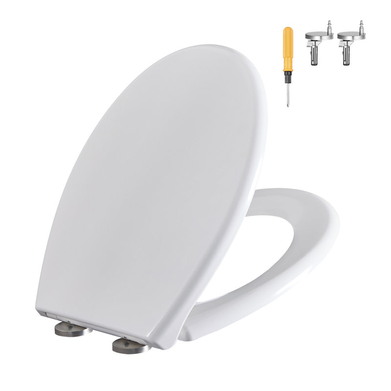 Toilet Seat Soft Close,Universal Toilet Seat, Easy Installation, Duroplast, 300 Kg High Load, Heavy-Duty, White