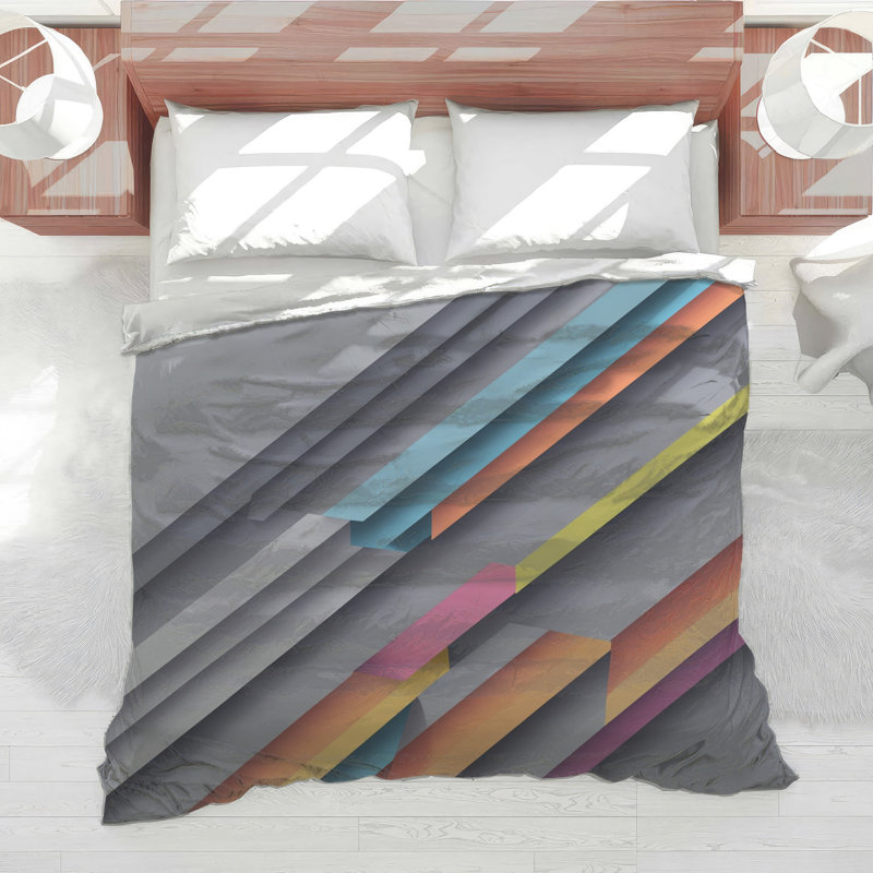 Layered Geometric Shapes Comforter, Twin Extra Long