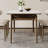 White + Nut-brown Rectangular Sintered Stone + Solid Wood Dining Table-210677397