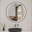 Camy Vertical Black Framed Round Mirror-1939338712