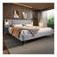 Lit tapissier chic en lin avec lumières et tablettes intégrées, gris, très grand-692579272-692579273