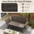 Patio Convertible Sofa for 2 w/ Adjustable Armrests Metal Frame Wicker Couch Outdoor