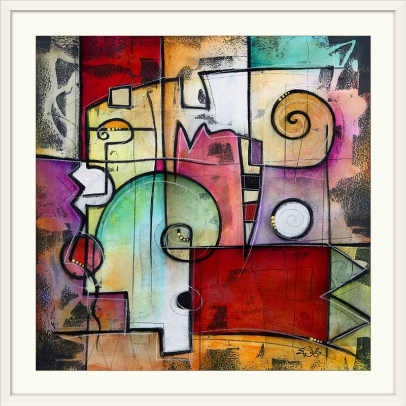 Malveaux «Rialto» par Brittiney, impression, H 32 po x l 32 po x P 1 po, Cadre blanc