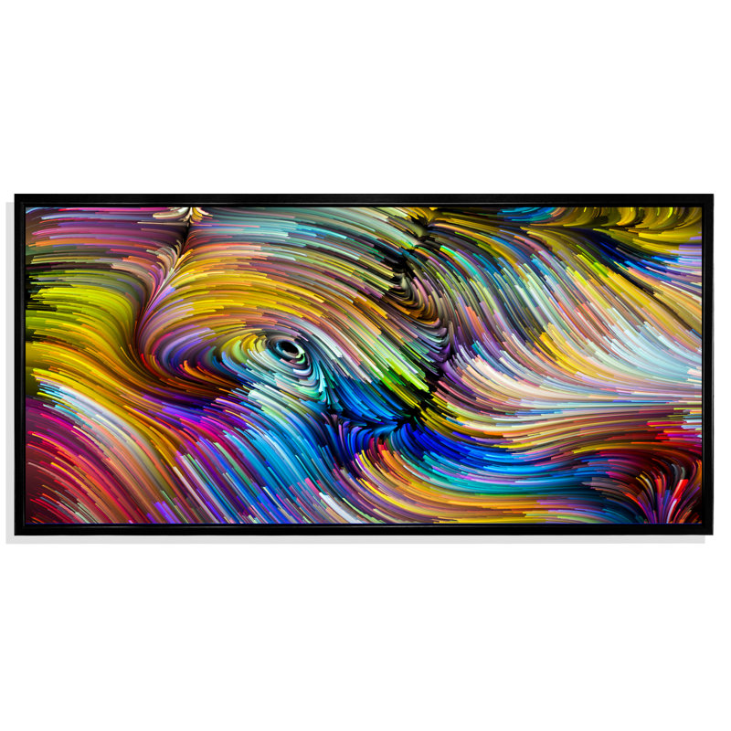 «Colorful Living liquide Art III», impression sur toile, H 30 po x l 40 po x P 1,5 po, Cadre noir
