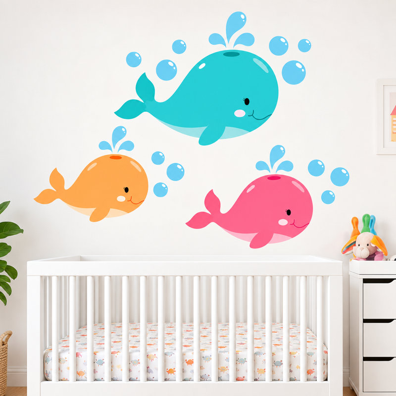 Décalcomanie murale baleine, mer et océan, Schéma C