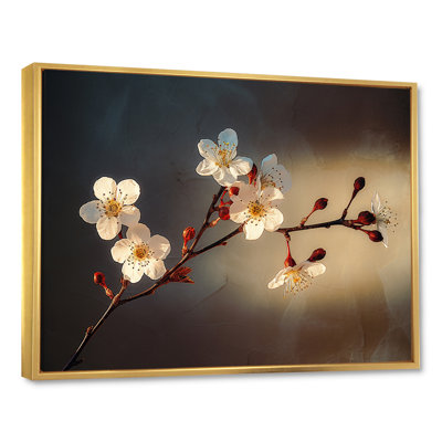 Cherry Blossom Charm en monochrome sur toile