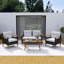 Ensemble de canapé d'extérieur en rotin PE 4 pièces Garden Furniture-1191146605