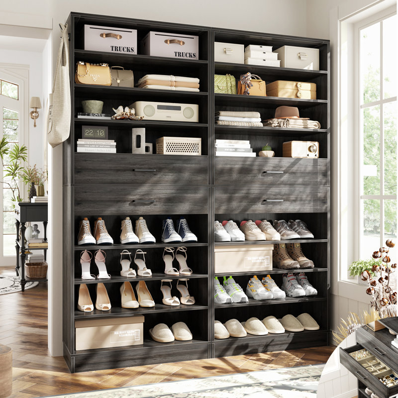Système d'organisation l 52 po avec 4 tiroirs, Chêne gris