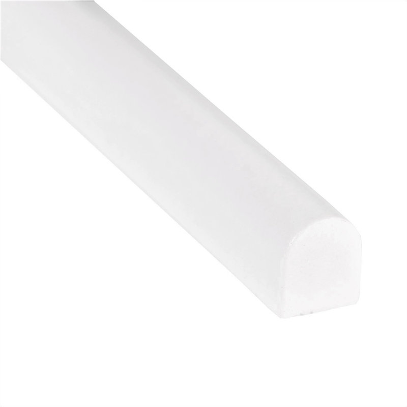 Bright White Glossy Cast Stone Pencil Liner Wall Tile Trim