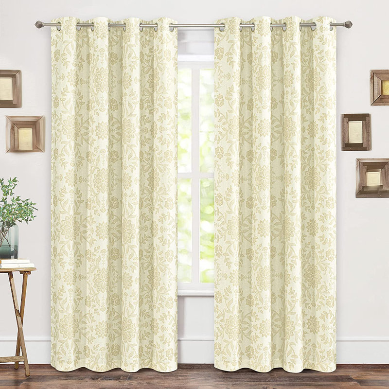 Rideaux en lin Twyla, Beige ivoire