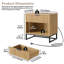 Table de chevet à 1 tiroir Semin avec station de charge et tablette ouverte pour chambre à coucher, salon, H 21,9 po x l 23,6 po x P 15,75 po-1910177491
