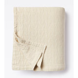 Cotton Matelassé Herringbone Coverlet in Palm