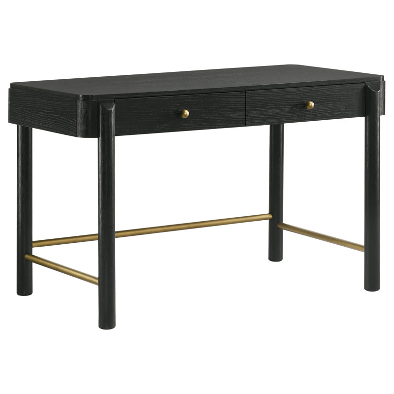Heritage Design - Table de maquillage à 2 tiroirs Farryn, Noir, noir, noir, noir