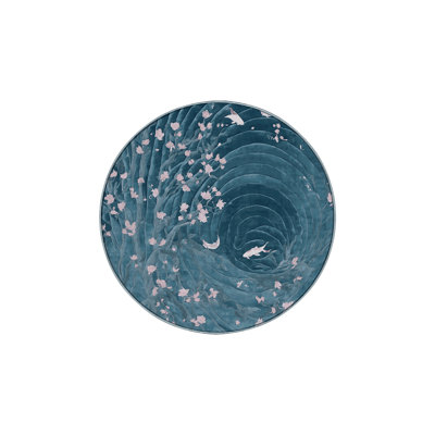 Machine Washable Blue Area Rug