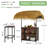3-Piece Outdoor Tiki Wicker Bar Set with Adjustable Canopy with 2-Tier Storage -411792041