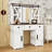 Makeup Vanity Desk with Mirror, Charging Station and Drawers