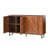 Mid-Century Modern Sideboard Buffet Cabinet, Geometric Carved Storage Cabinet With Metal Legs