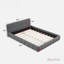 Élégant lit plateforme tapissier avec tissu épais, lit avec base solide-1282265507