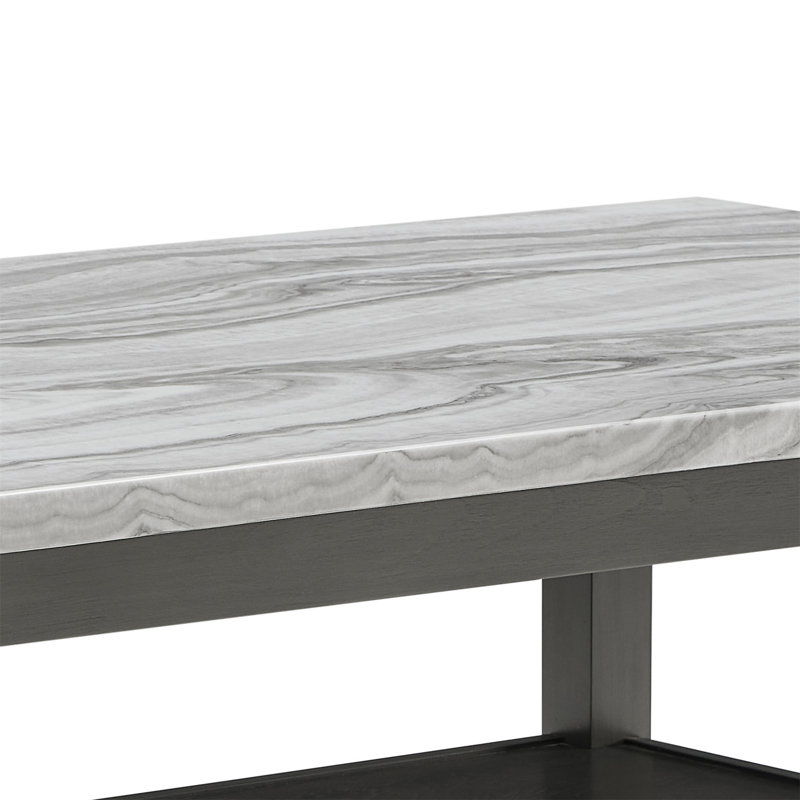 Table de salle à manger rectangulaire 60 po avec plateau de rangement en bois et finition Selena Selena