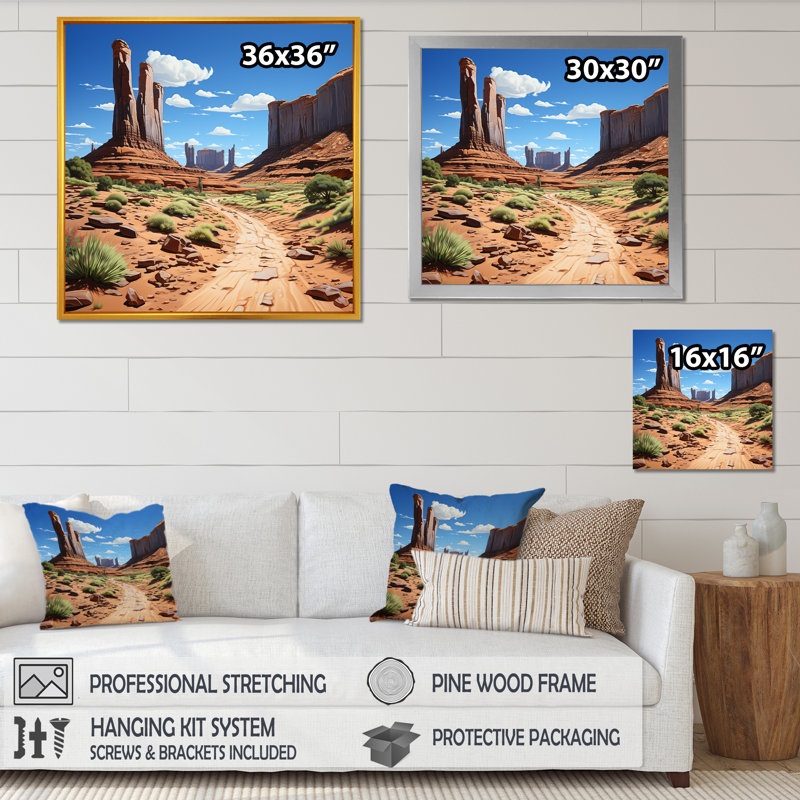 Dans le désert occidental sauvage du Nevada - Art mural occidental, H 16 po x l 16 po x P 1 po, Cadre flottant noir