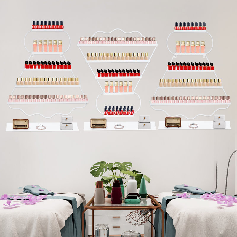 3 pièces Organisateur de maquillage en fer, Blanc