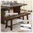 Amparo Farmhouse Dining Bench with Solid Wood Frame