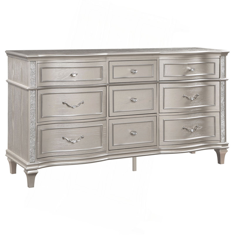 Commode 9 tiroirs avec plateau à bijoux amovible
