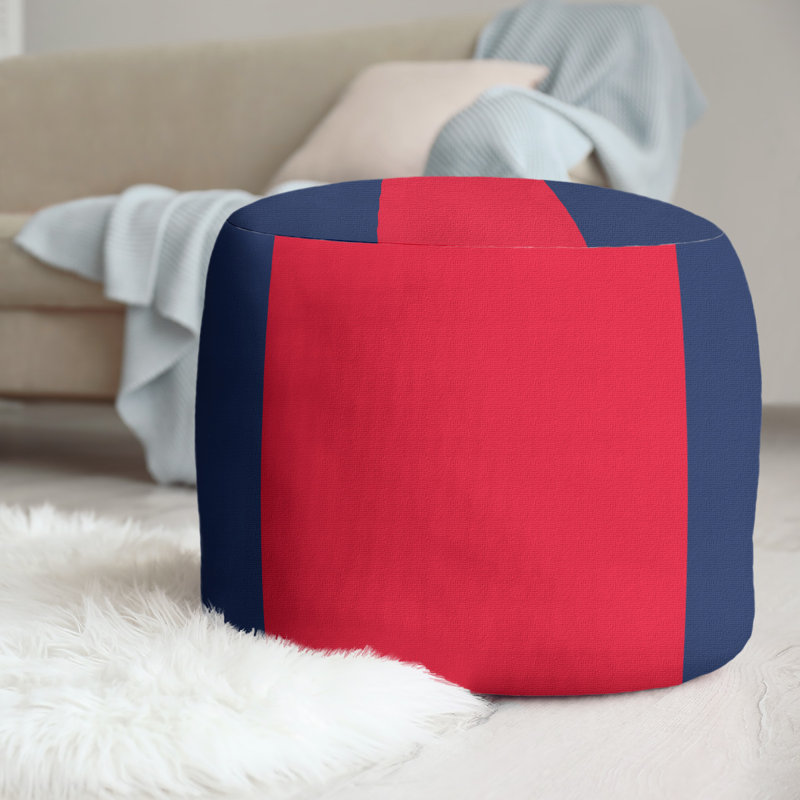 repose-pieds rond 20,5", Bleu marine / Rouge