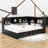 A Full-Sized Metal Daybed That Includes An Integrated Pull-Out Trundle And Built-In Storage Compartments-481029197