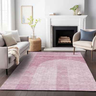 Premium Machine Washable Prisco Blush Rug