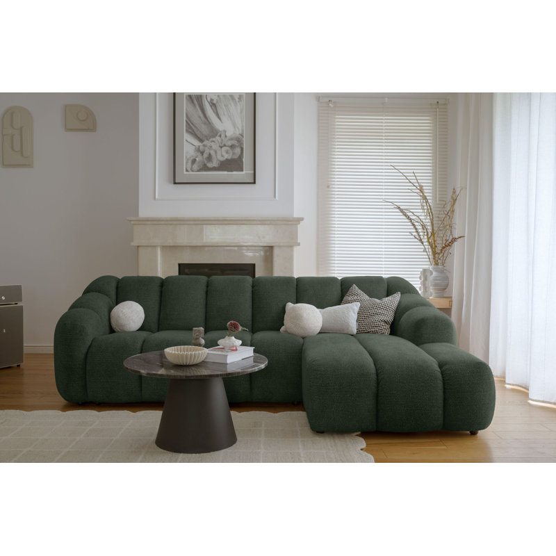 Shell Corner Sofa , 4, Right Hand Facing, Green