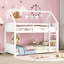 Lit superposé simple au-dessus d'une chambre simple avec tête de lit, pied de lit et garde-corps, échelle, lit superposé en bois d'hévéa avec garde-corps de sécurité-649611449