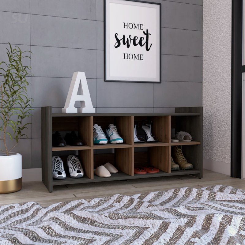 Entryway Stackable Storage Unit With Eight Cubbies, Ideal For Organizing Shoes And Maximizing Space Efficiency