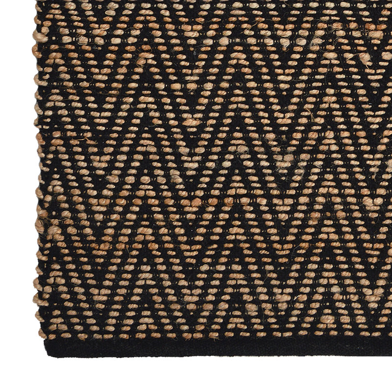 Chevy Chevron Area Rug in Brown/Black Jute, Rectangle 8' x 10'