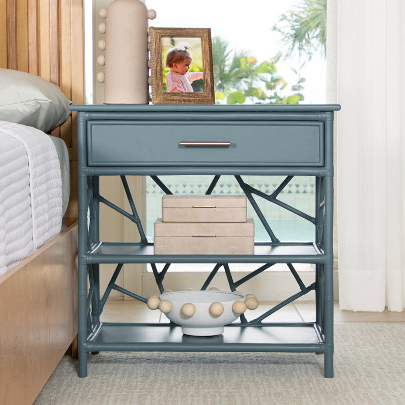 End Table with Storage, Regatta Blue