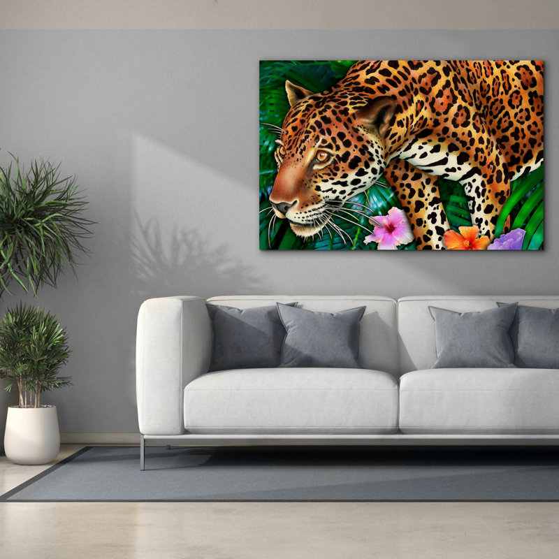  «Jaguar» par Tim Jeffs, art mural sur toile, H 40 po x l 60 po