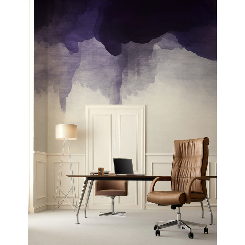 Papier peint amovible, fumée, brouillard mauve, art abstrait, L 9 po x l 15 po