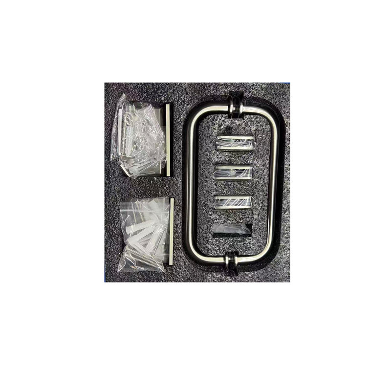 L'ensemble de quincaillerie de porte de douche sans cadre comprend une poignée à tirer / une charnière à plaque / une pince en verre pour verre de 3/8 po à 1/2 po