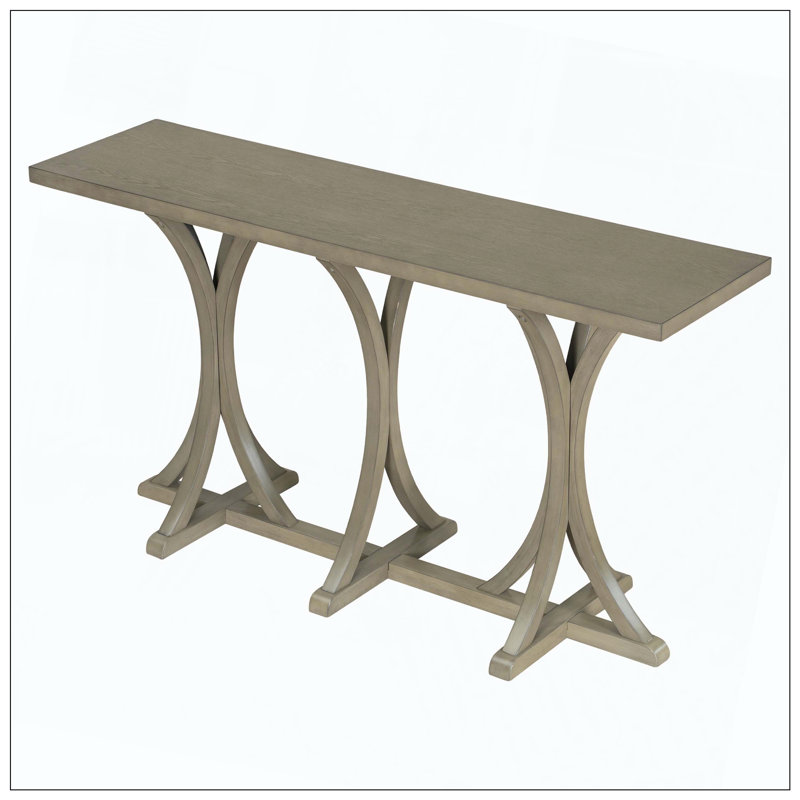 Console en placage de chêne Farmhouse, Gris
