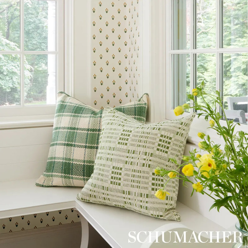 Heidi Square Pillow Cover & Insert, Green, Square 22"