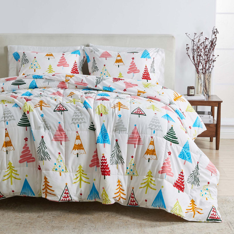 Ensemble d'édredon en duvet synthétique Holiday, Édredon pour très grand lit + 2 taies décorativ, Colline heureuse
