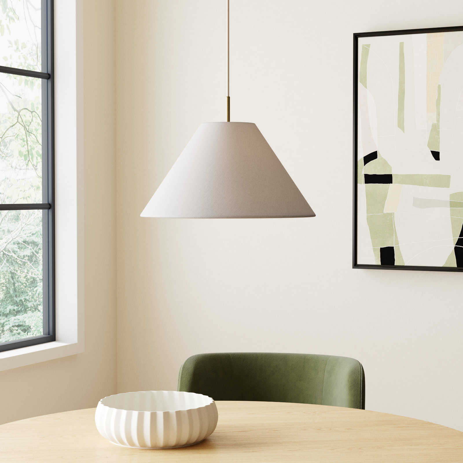 Finley Single Light Pendant, White