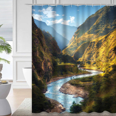 Rideau de douche avec 12 crochets Amazing Landscape High Mountains