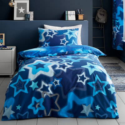 Ombre Stars Reversible Duvet Cover Set