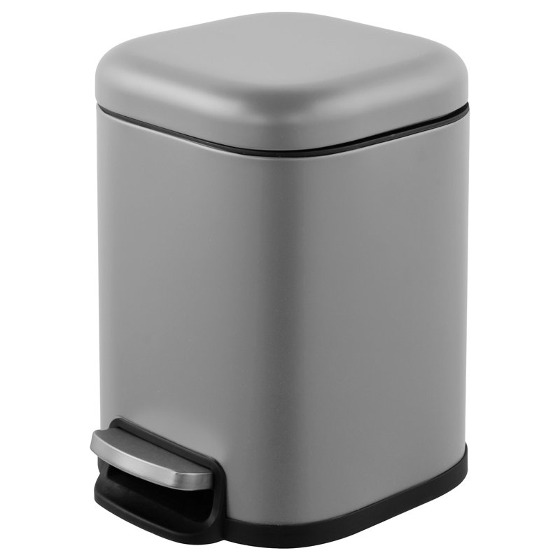 Stainless Steel Step On Kitchen Trash Can - 1.3 Gallons, Grey