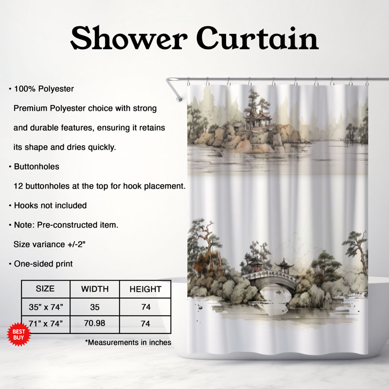 Old Glade - Premium Shower Curtain, H 74 po x l 71 po