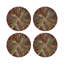 Pheasant Feathers Vegan Leather Round Pebble Placemat-1246054994