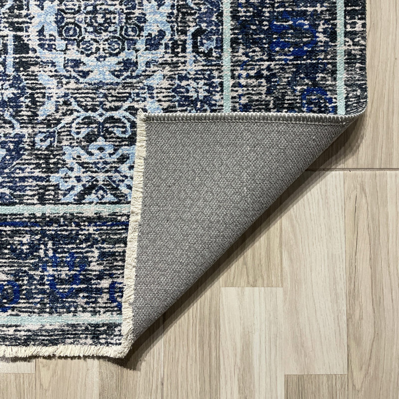 Tapis rectangulaire Zyir avec envers antidérapant, Rectangle 5 pi 3 po x 8 pi 3 po